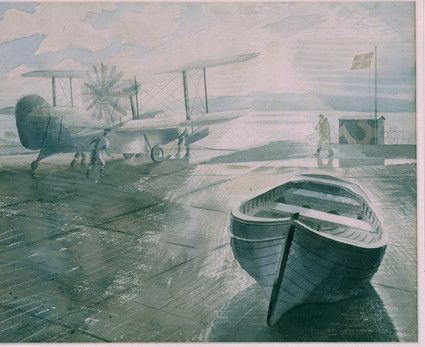 Raviious Walrus and dinghy. 1941