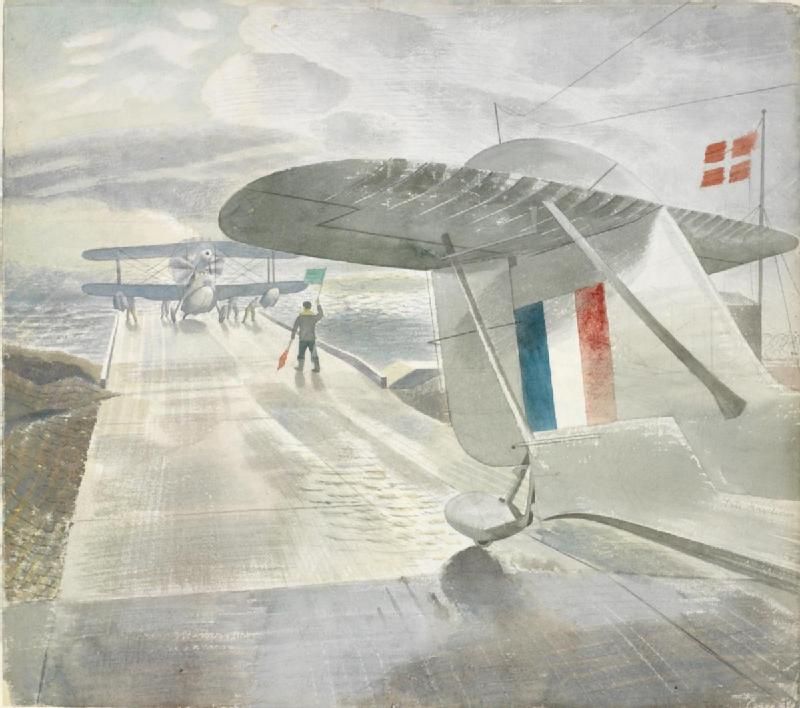 Ravilious Walrus aircraft on the slipway 1941